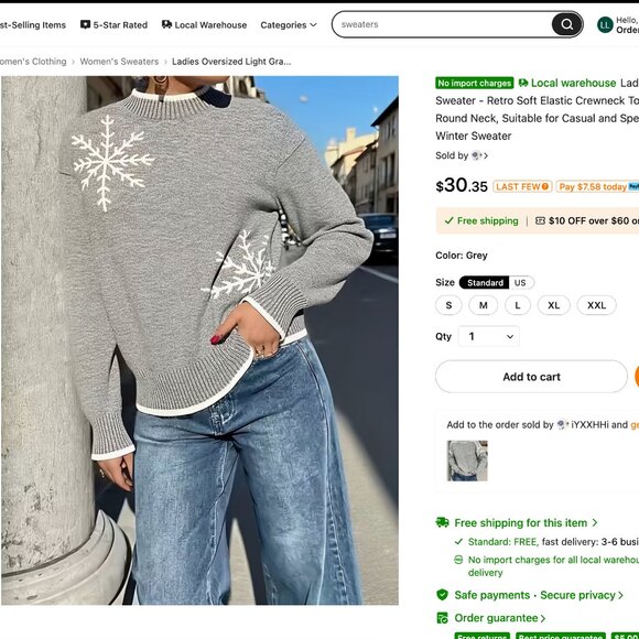 Snowflake Sweater - Picture 6 of 6